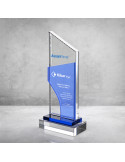 PB863 Mavi Camlı Kristal Plaket
