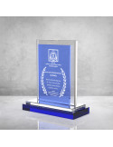 PB892 Mavi Camlı Kristal Plaket