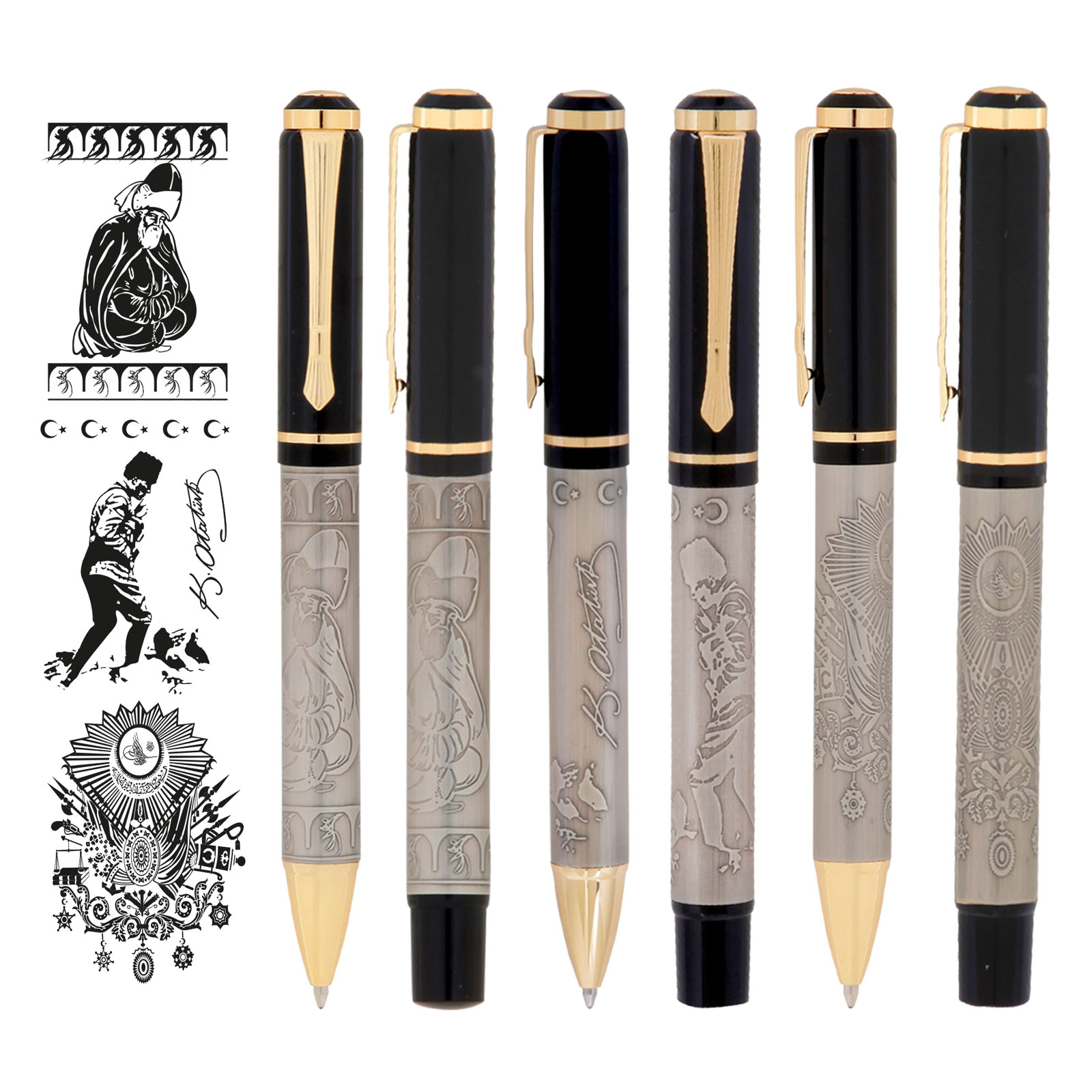 SİLOPİ ATATÜRK KABARTMALI İKİLİ KALEM SETİ 