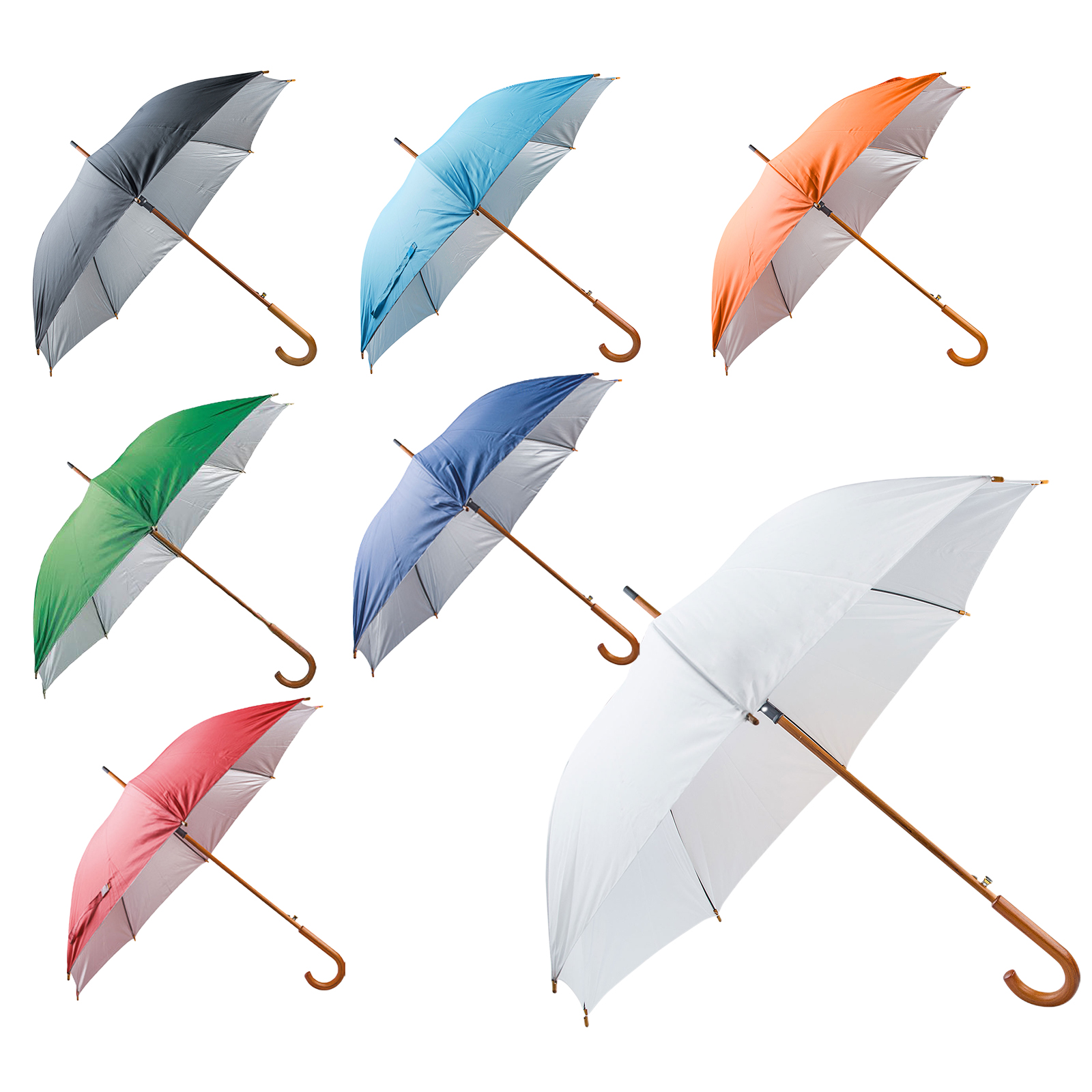 MANGOSTAN KIRMIZI AHŞAP SAPLI ŞEMSİYE