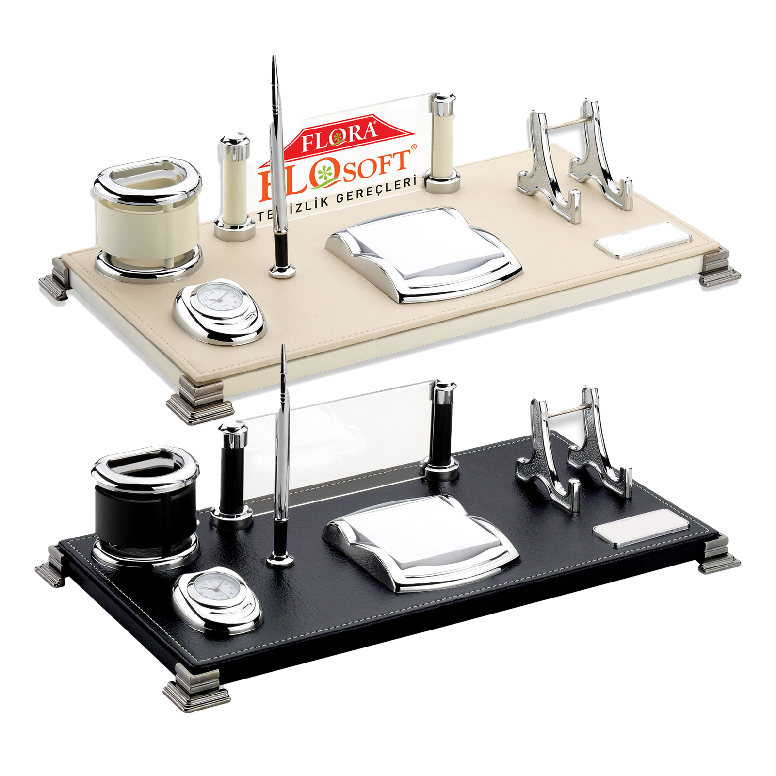 LEFKOŞA BEJ DERİ MASA SETİ