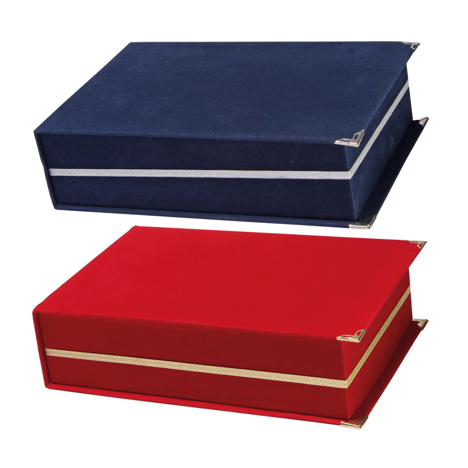 KAŞMİR KIRMIZI KADİFE PLAKET KUTUSU (14X24 CM)