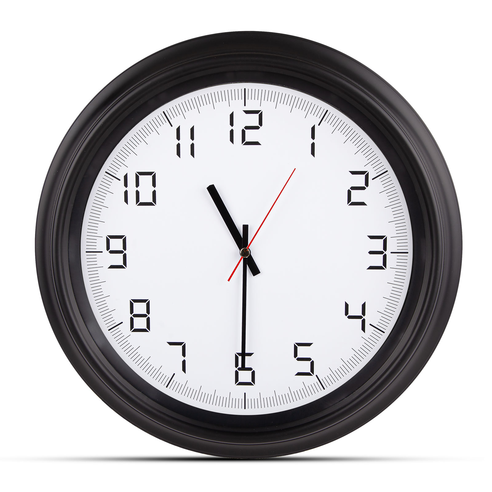 ATLAS SİYAH PLASTİK KASA DUVAR SAATİ (380MM)