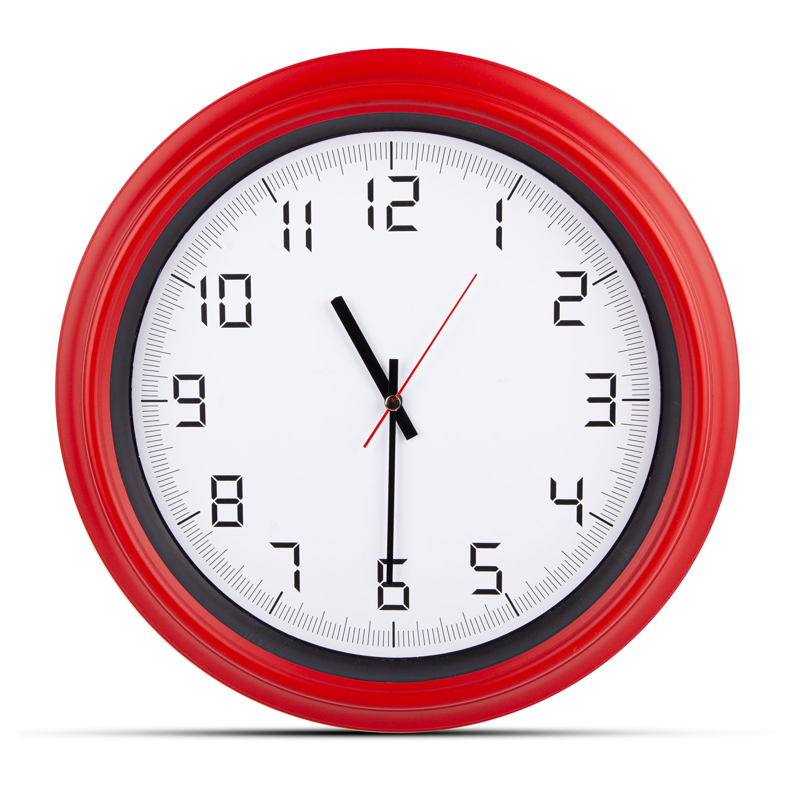 ATLAS KIRMIZI PLASTİK KASA DUVAR SAATİ (380MM)