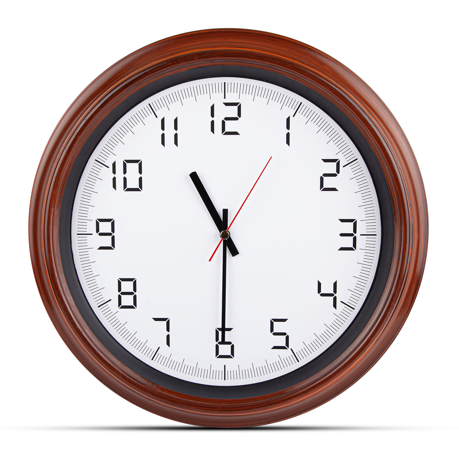 ATLAS AHŞAP-BEYAZ PLASTİK KASA DUVAR SAATİ (380MM)