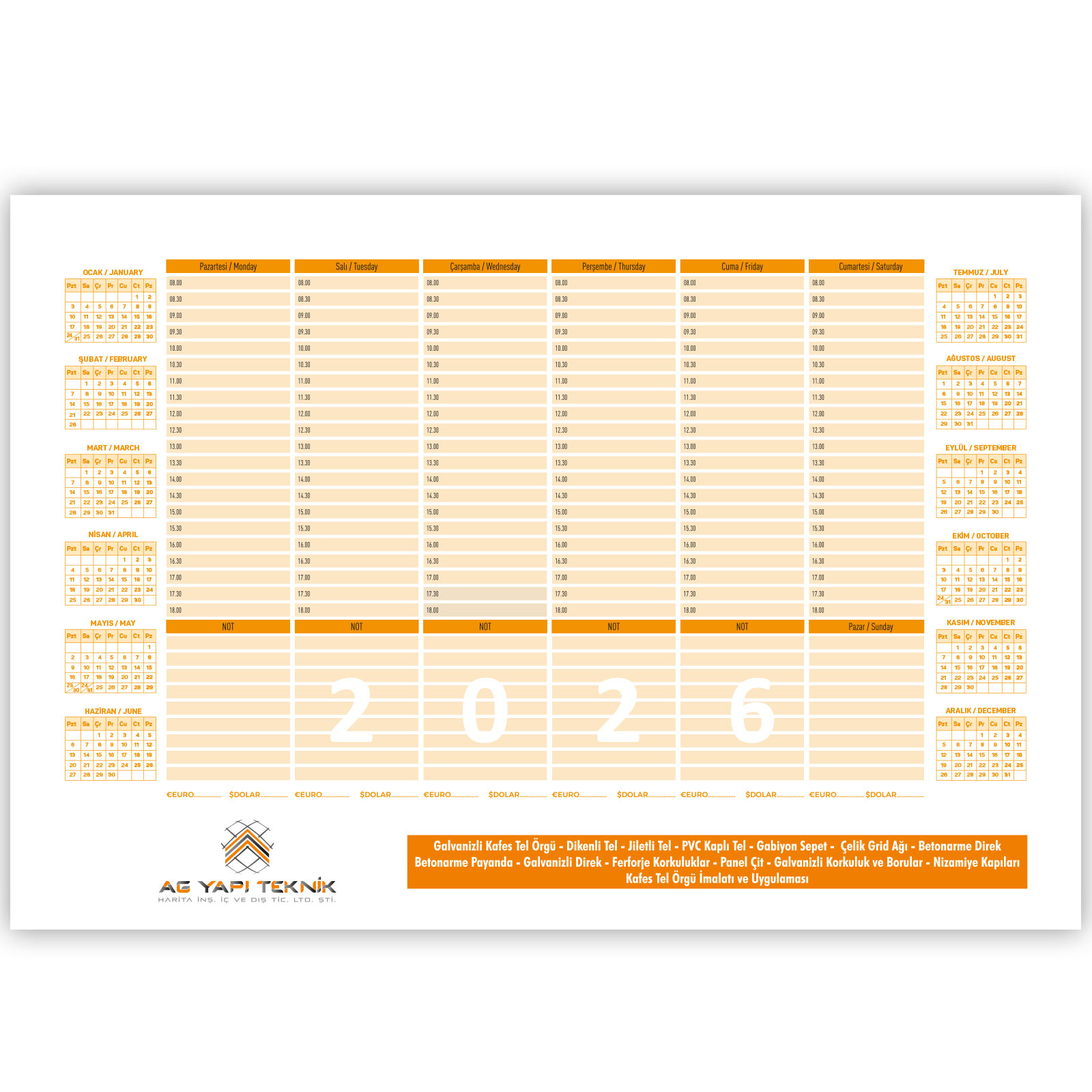 ALA-08 TAKVİMLİ TARİHSİZ TUTKALLI SÜMEN