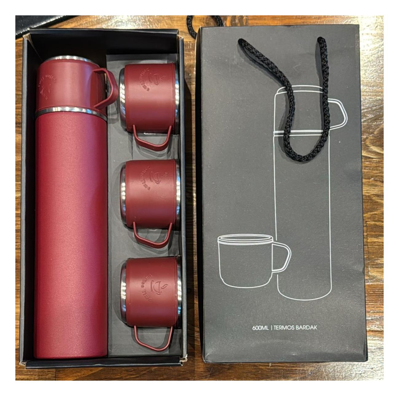 4 Bardaklı Kurumsal ve Kişiye Özel Termos Seti